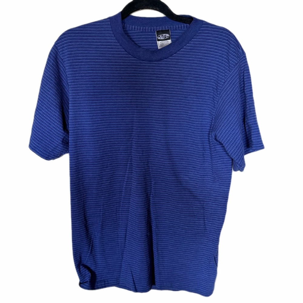 Vintage blue striped cotton tee M